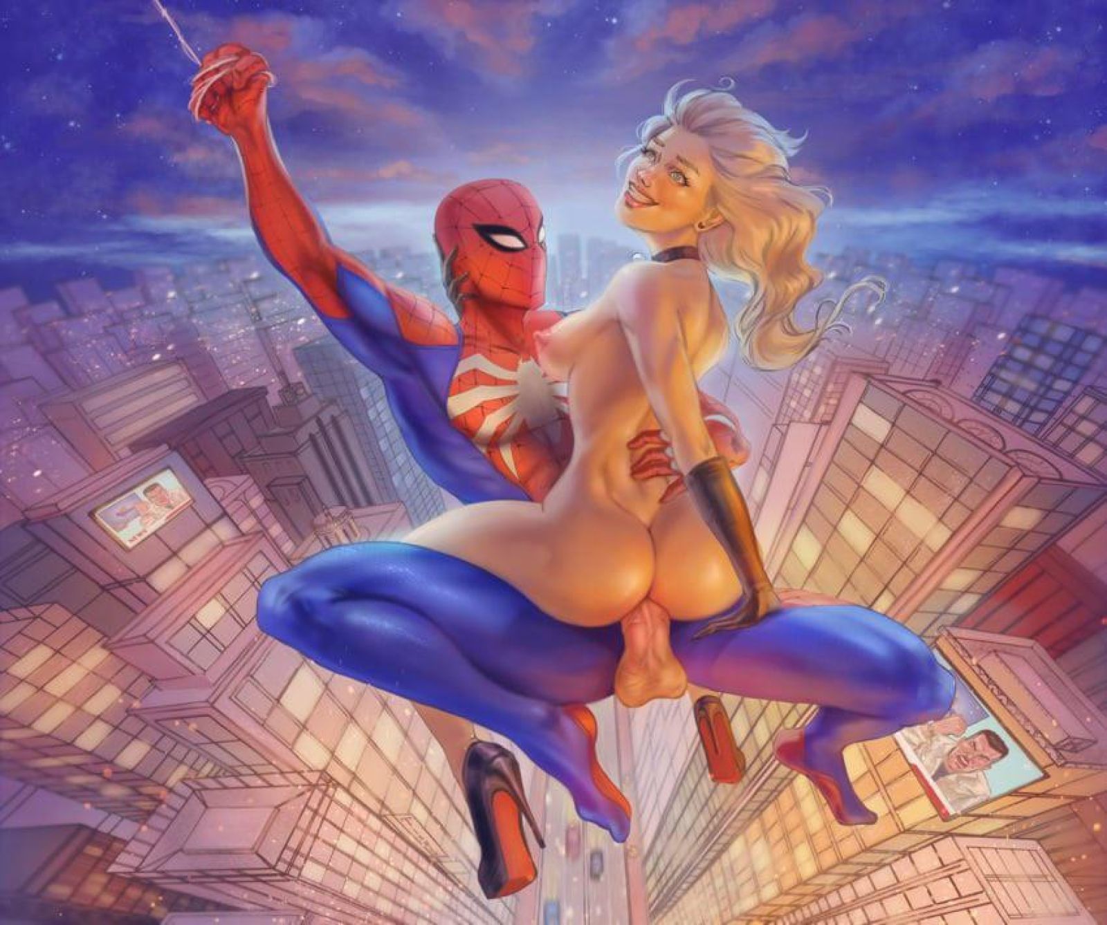 Spider-Man And Black Cat Swing Sex [Marvel Comics, Spider-Man] - Hentai Blue