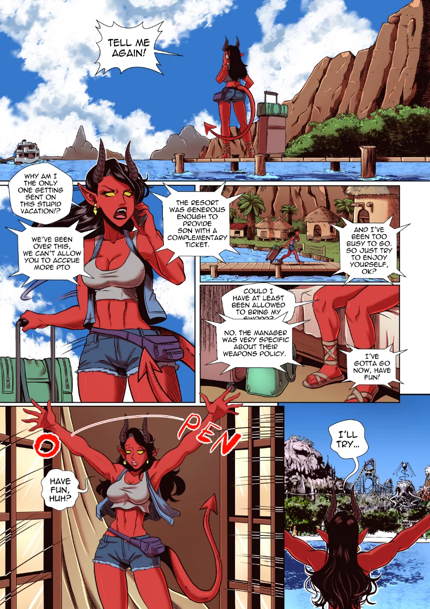 Malevola - Malevola's Vacation - Spooky Island Possession (Ferbiz, Inks by Rorro, SusukiDraws) Full Comic Pages 1-12 [Dispatch]