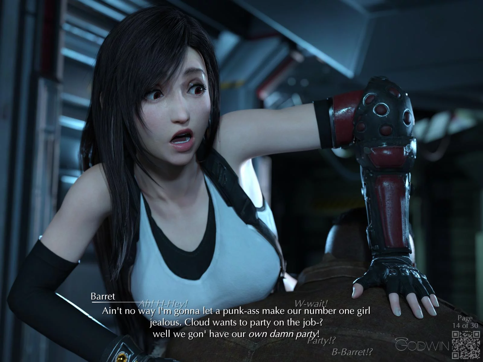 NEW COMIC RELEASE! "Tangents (A Side)" feat. Tifa & Barret / Pages 1 to 15 of 30 (Godwin) [Final Fantasy 7]