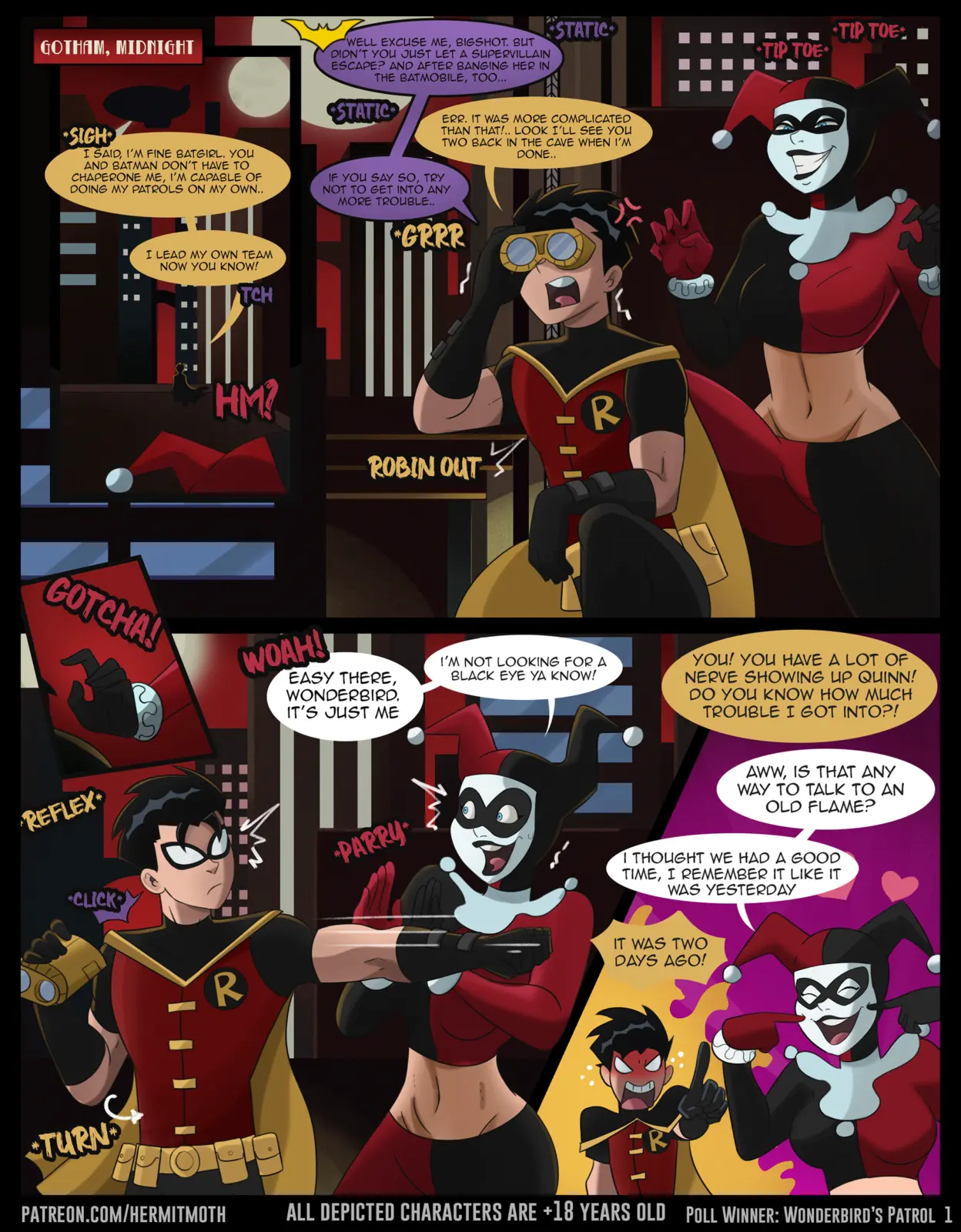 Robin and Harley Quinn in The Wonderbird's Patrol (Hermitmoth) [Batman/DC Comics]