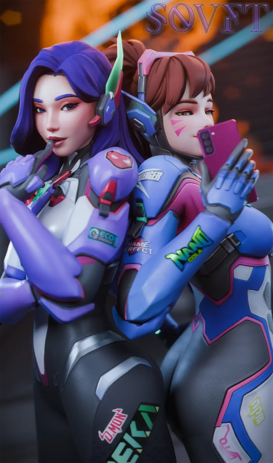 Dmon & Dva(@SovftwareNSFW)[Overwatch]