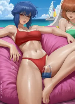 Motoko Kusanagi, Kuruttan - Bikinis and body oil ready for some action (Sciamano420) [The Ghost in the Shell]