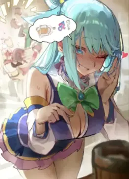 Aqua doing anything for a drink (enn_matien) [Konosuba]