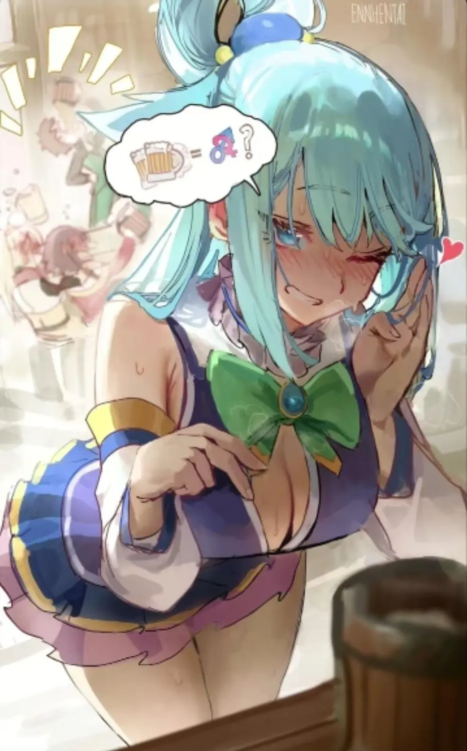 Aqua doing anything for a drink (enn_matien) [Konosuba]