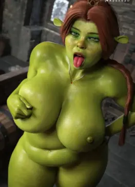 In the end, Fiona is a hot, fat ogress who is really... in need of human cock... (Apone3D) [Shrek]