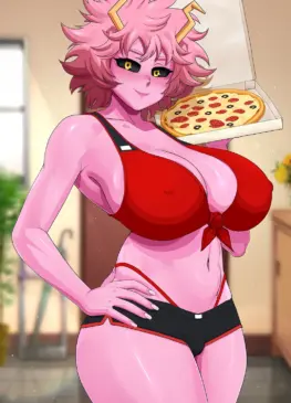 Mina ASHIDO PIZZA TIME! (Krabbytheartist)[my hero academia]