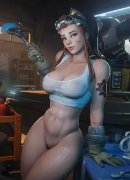 Brigitte in the Shop Working (Has_Feldt) [Overwatch]