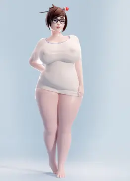 Mei [Overwatch] takes the shirt off (fugtrup)
