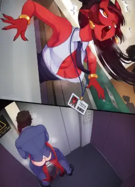 Meru stuck in the elevator [Meru the succubus] (Merunyaa)